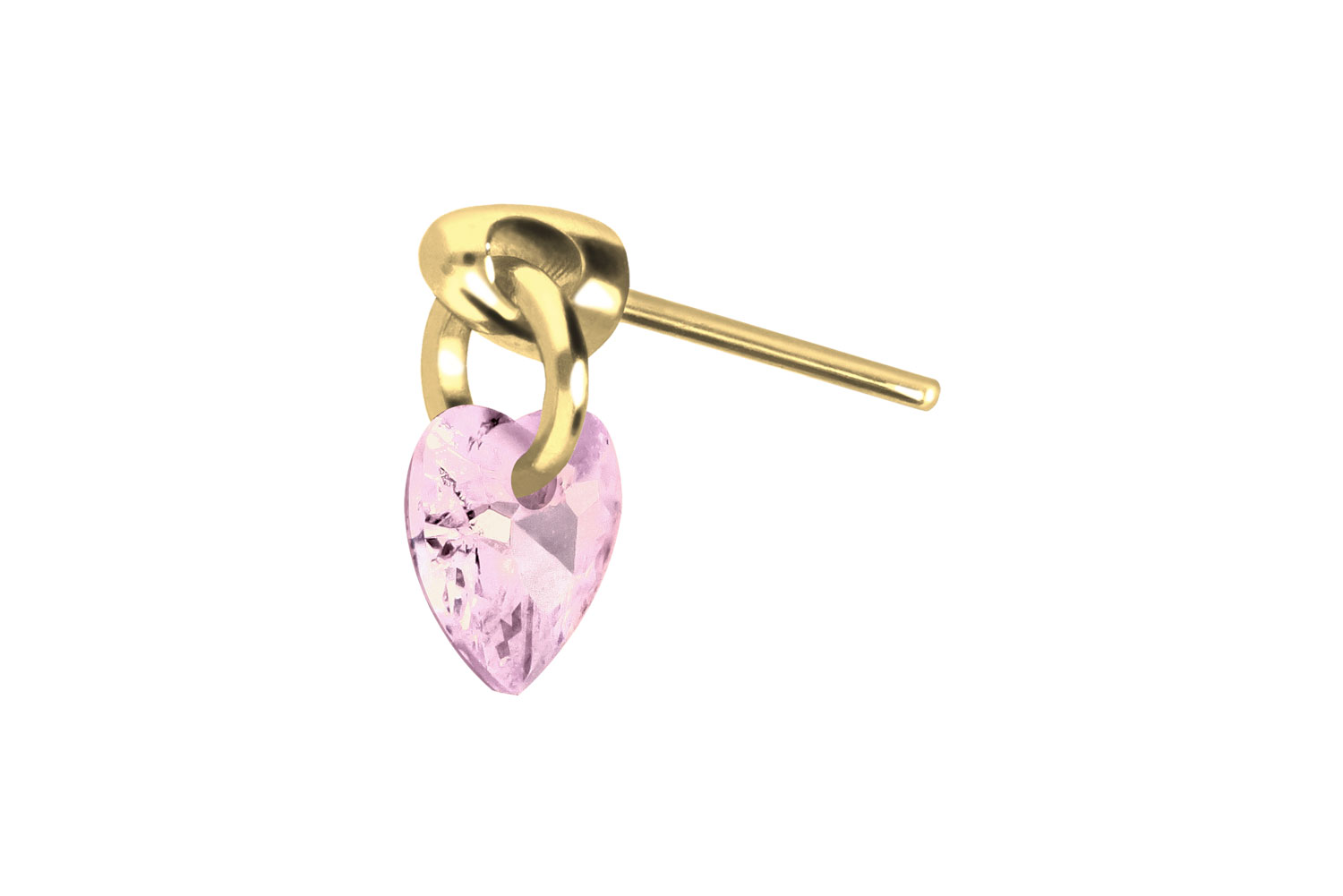 Titan Aufsatz mit Push Pin KRISTALLHERZ von Piercingline